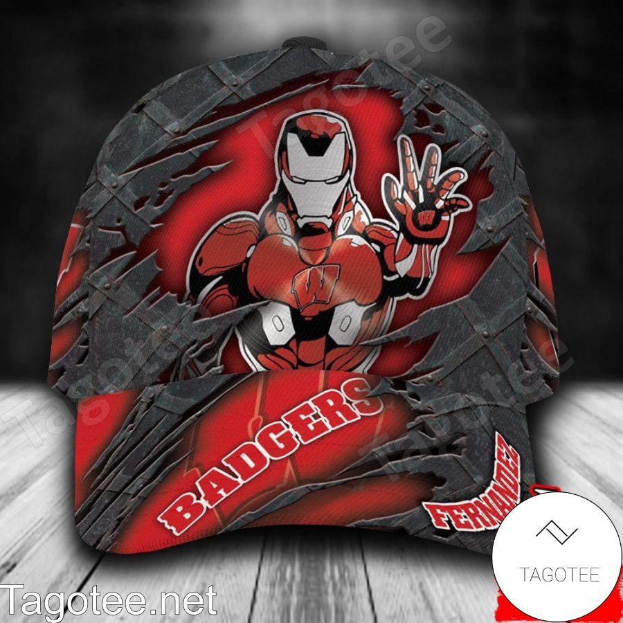 Wisconsin Badgers Iron Man NCAA Personalized Cap
