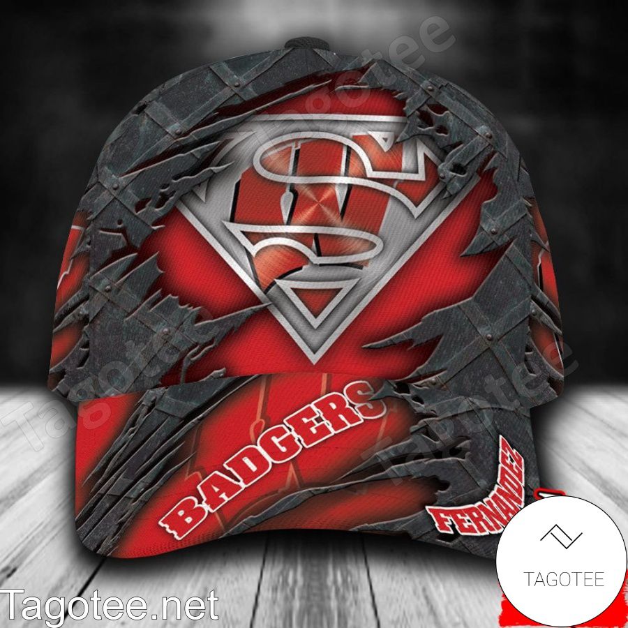 Wisconsin Badgers Superman NCAA Personalized Cap
