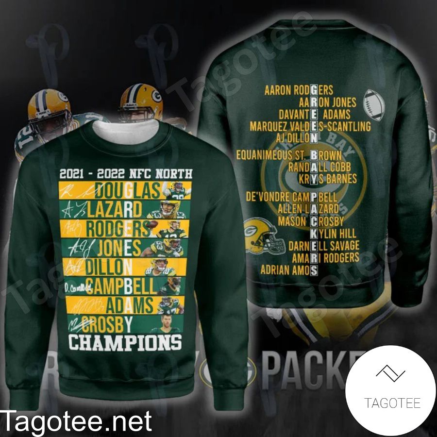 2021 - 2022 Nfc North Green Bay Packer Champions Hoodie, T-shirts a