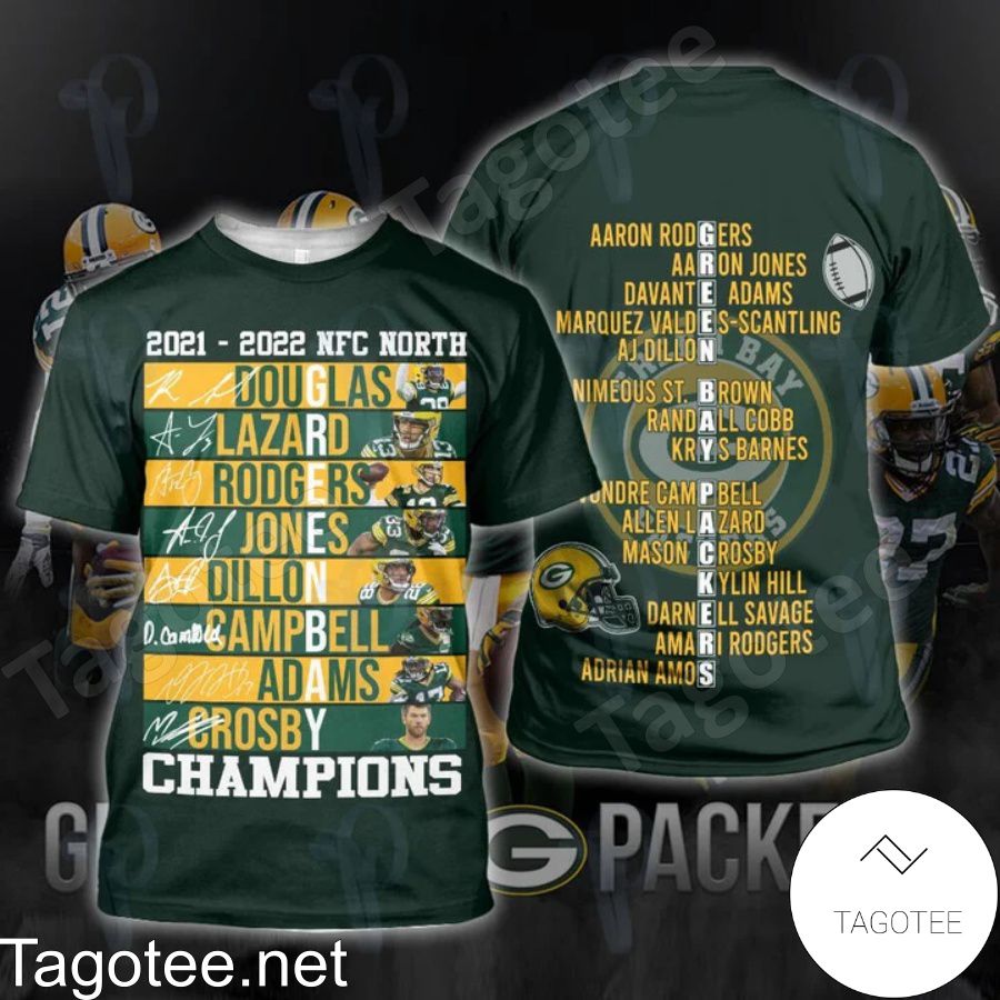 2021 - 2022 Nfc North Green Bay Packer Champions Hoodie, T-shirts
