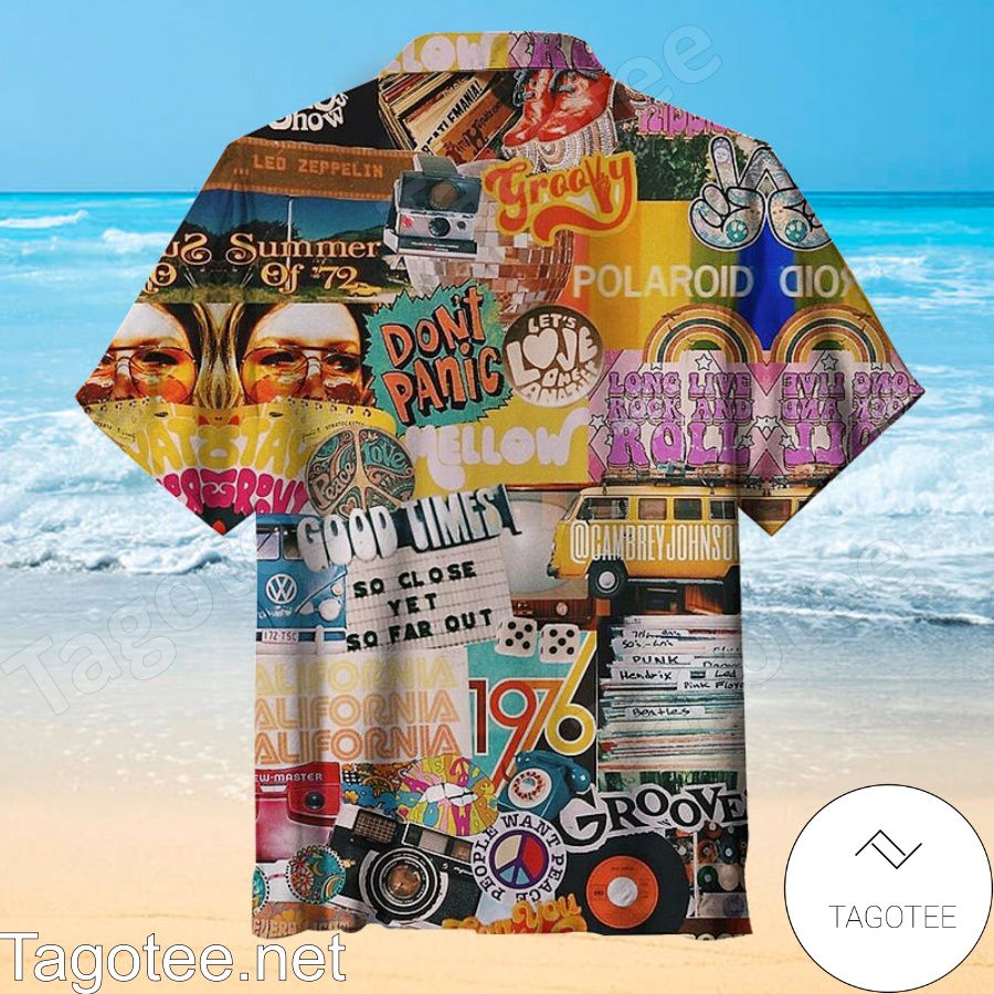 70s Vintage Vibe Collage Hawaiian Shirt a