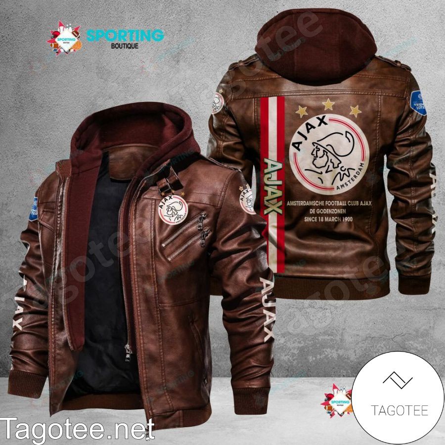 AFC Ajax Custom Name Logo Leather Jacket a