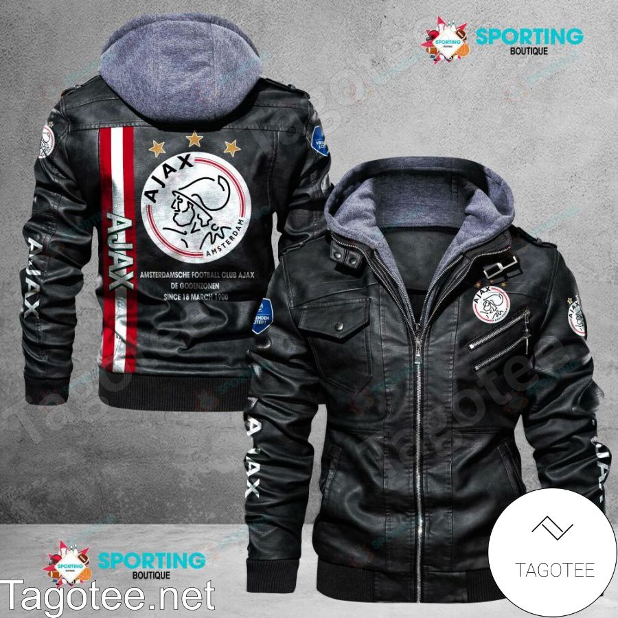 AFC Ajax Custom Name Logo Leather Jacket
