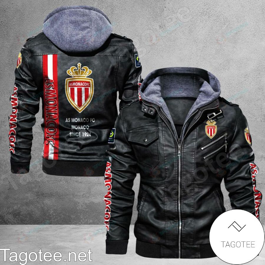 AS Monaco Logo Leather Jacket