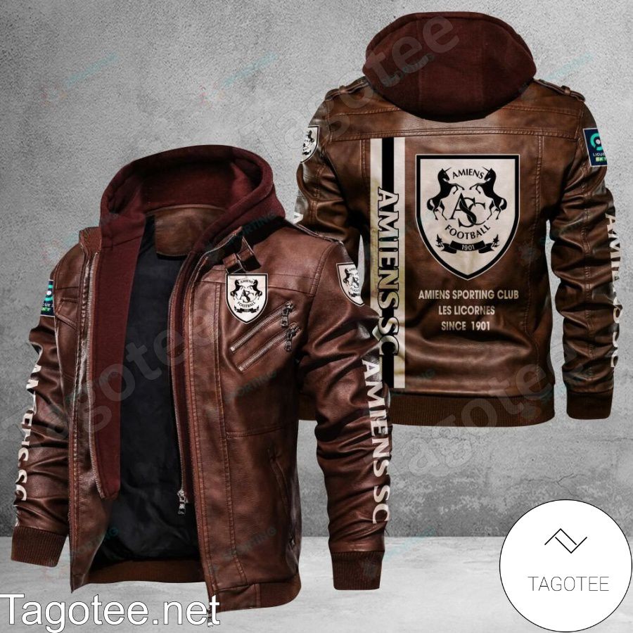 Amiens SC Logo Leather Jacket a