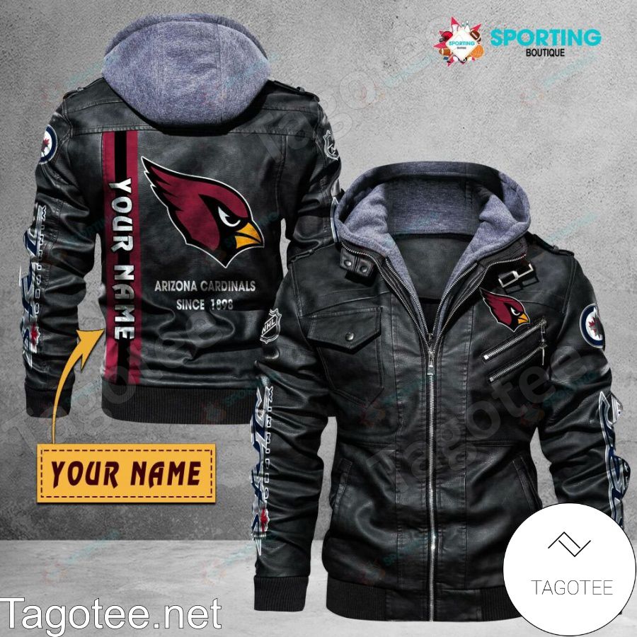 Arizona Cardinals Custom Name Logo Leather Jacket