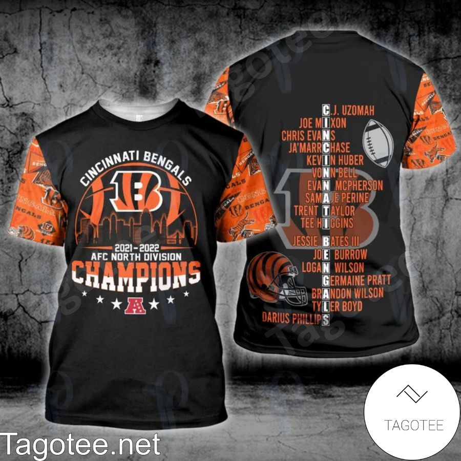 Cincinnati Bengals 2021-2022 Afc North Division Champions Hoodie, T-shirts  - Tagotee