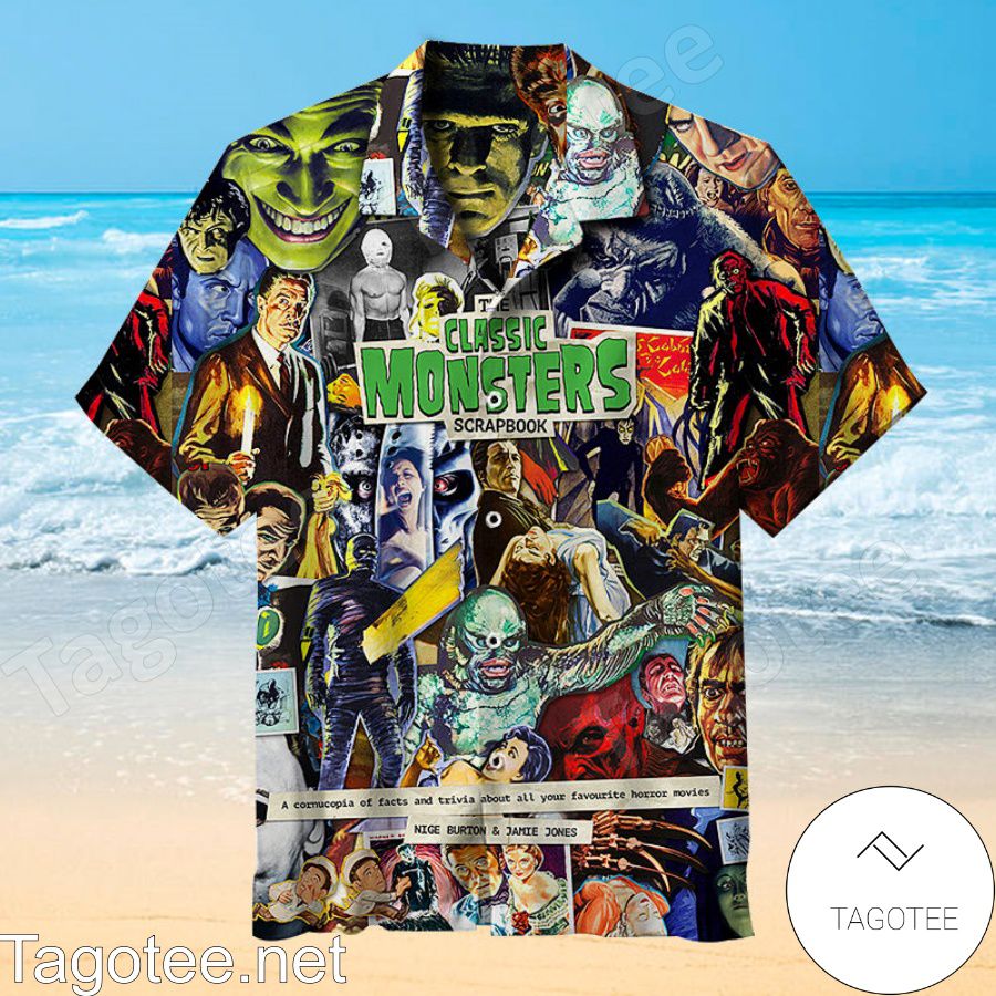 Classic Monsters Scrapbook Hawaiian Shirt - Tagotee