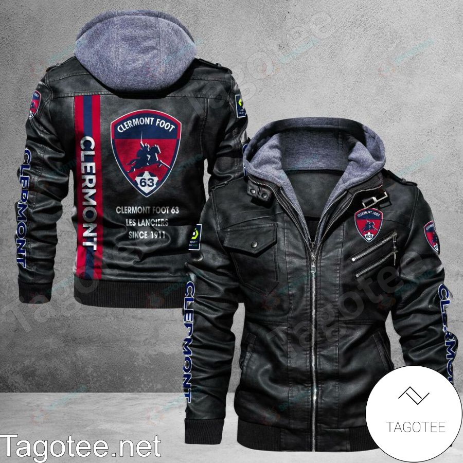 Clermont Foot Auvergne 63 Logo Leather Jacket