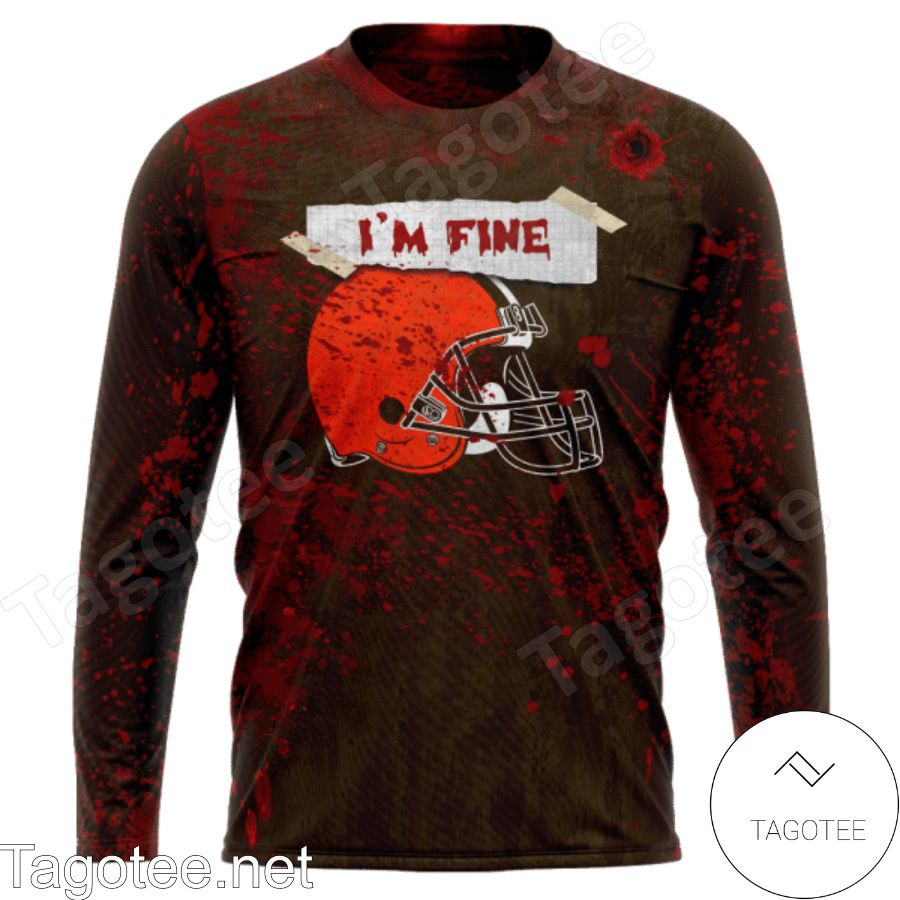 Cleveland Browns Blood Jersey NFL Halloween T-shirt, Hoodie b