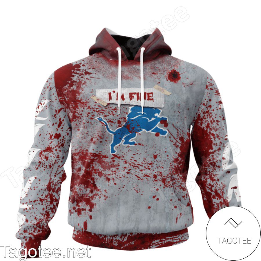 Detroit Lions Blood Jersey NFL Halloween T-shirt, Hoodie b