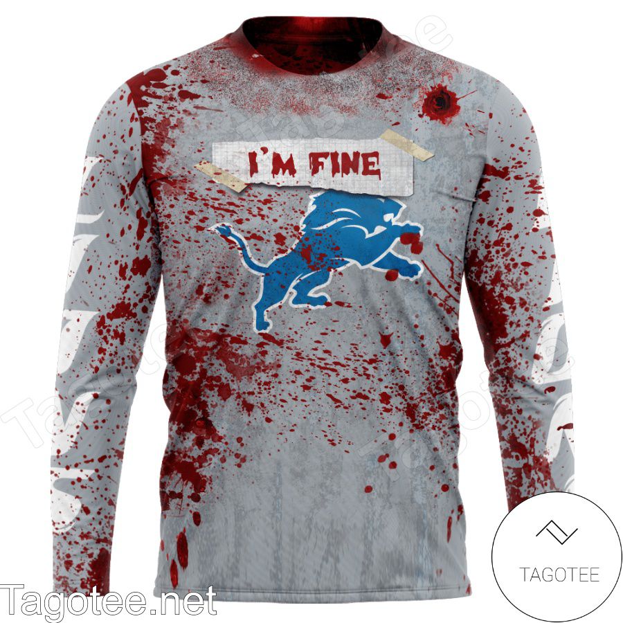 Detroit Lions Blood Jersey NFL Halloween T-shirt, Hoodie y
