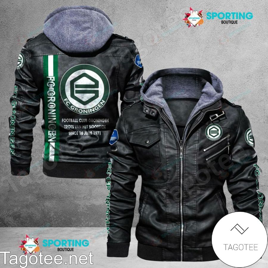 FC Groningen Logo Leather Jacket