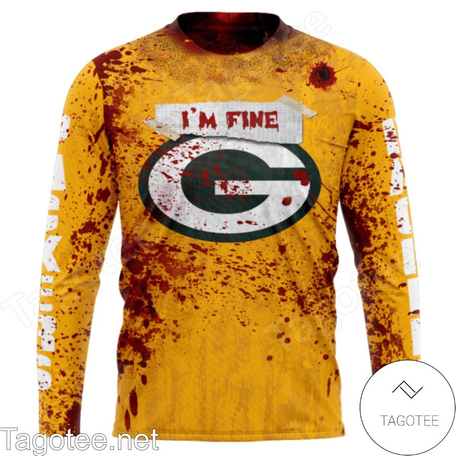 Green Bay Packers Blood Jersey NFL Halloween T-shirt, Hoodie a
