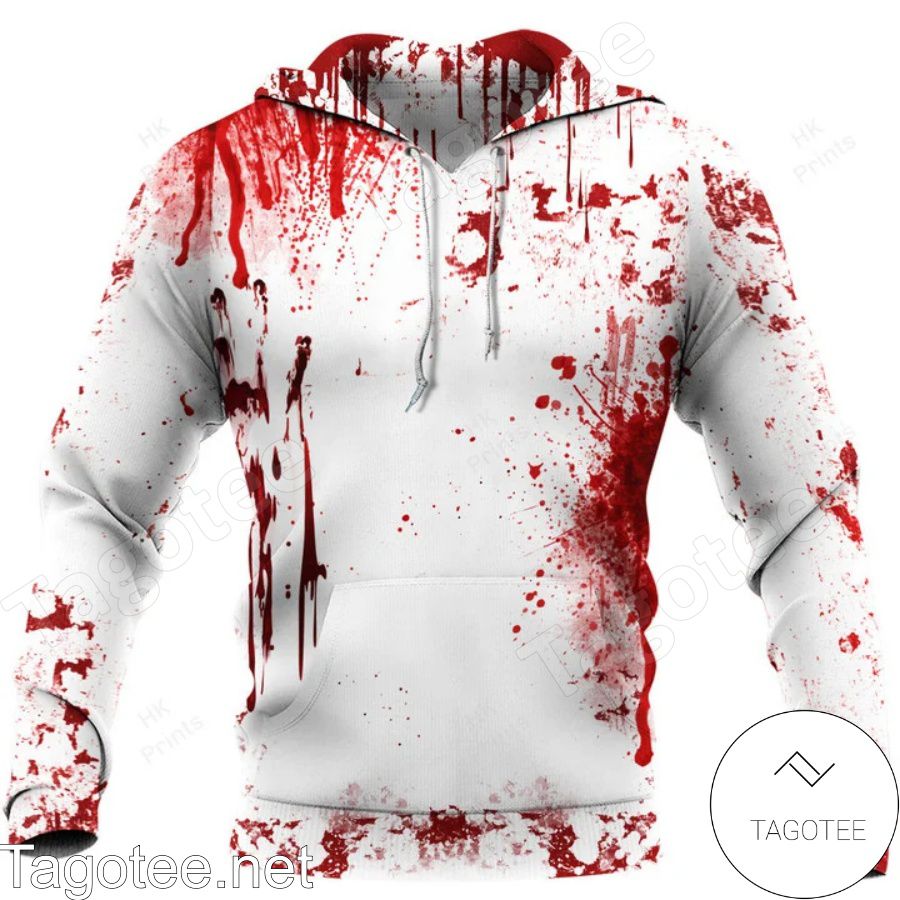 Halloween Horror American Flag Blood Stains Hoodie And Pants a