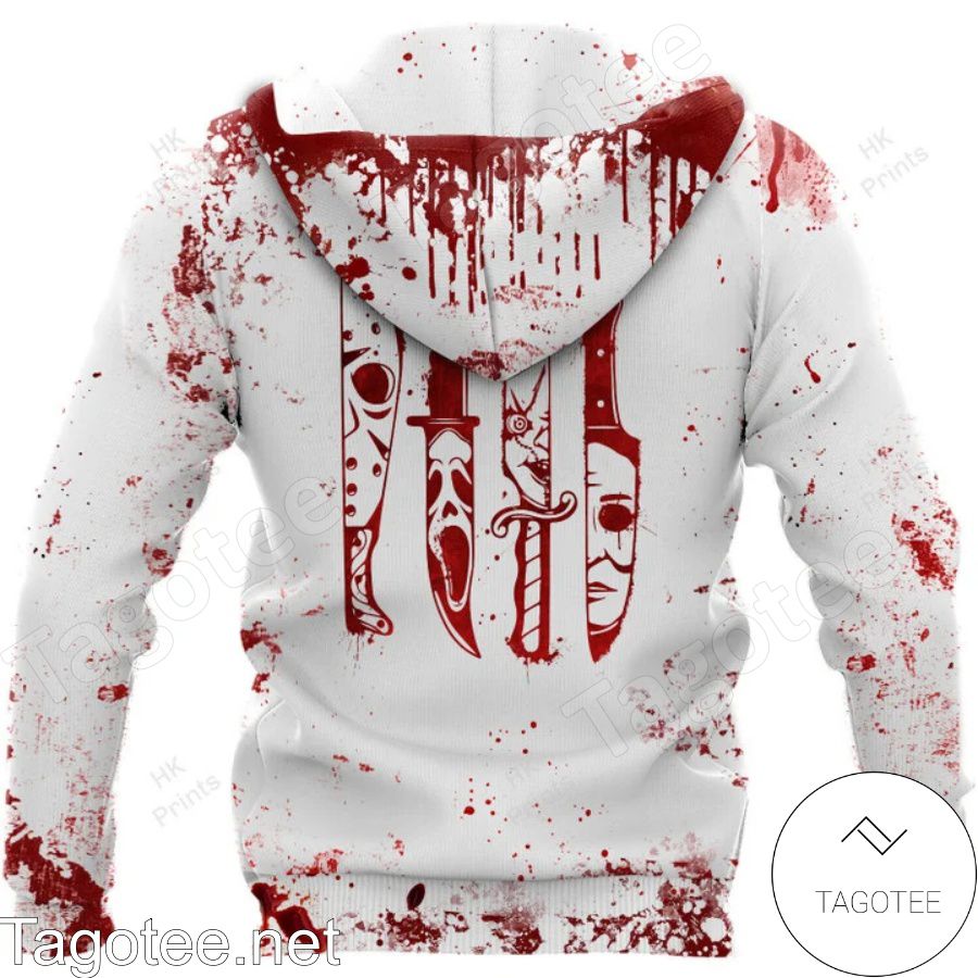 Horror Characters Slay All Day Blood Stains Halloween Hoodie And Pants b