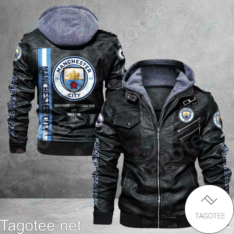 Manchester City F.C Logo Leather Jacket
