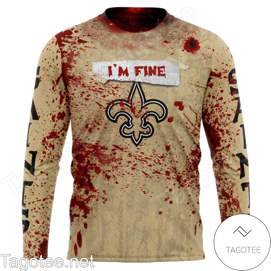 New Orleans Saints Blood Jersey NFL Halloween T-shirt, Hoodie y