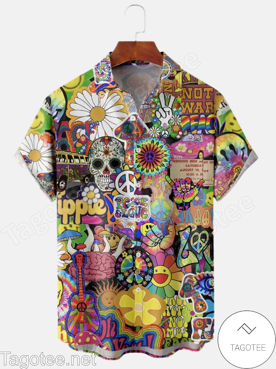 Peace And Love Colorful Halloween Hawaiian Shirt