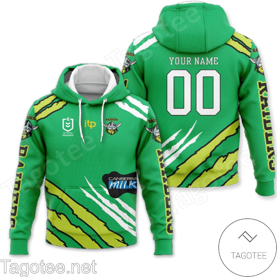 Personalized Canberra Raiders NRL Green Shirts, Polo, Hoodie c