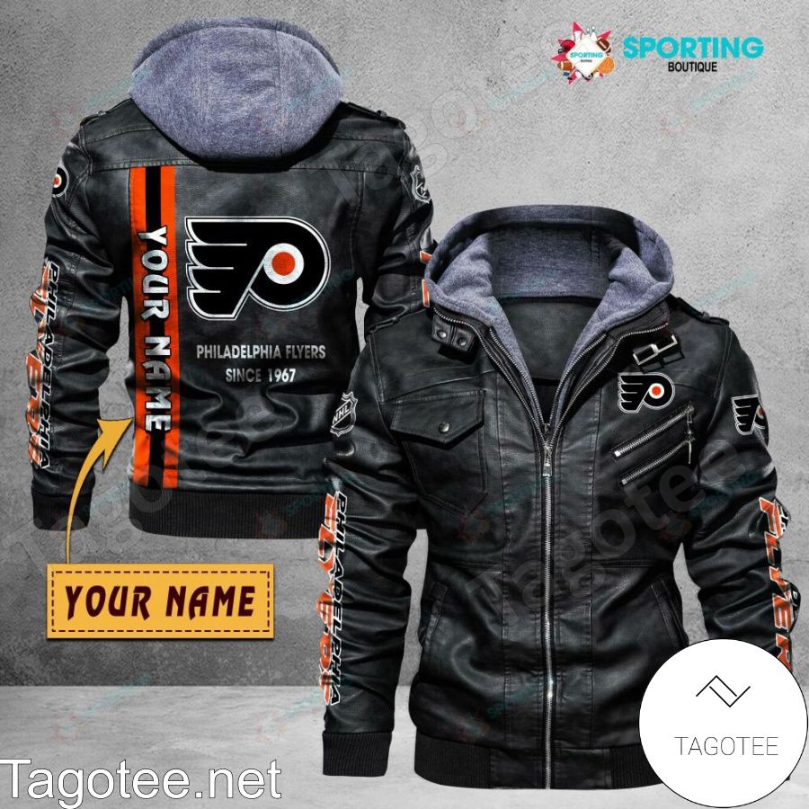 Philadelphia Flyers Custom Name Logo Leather Jacket