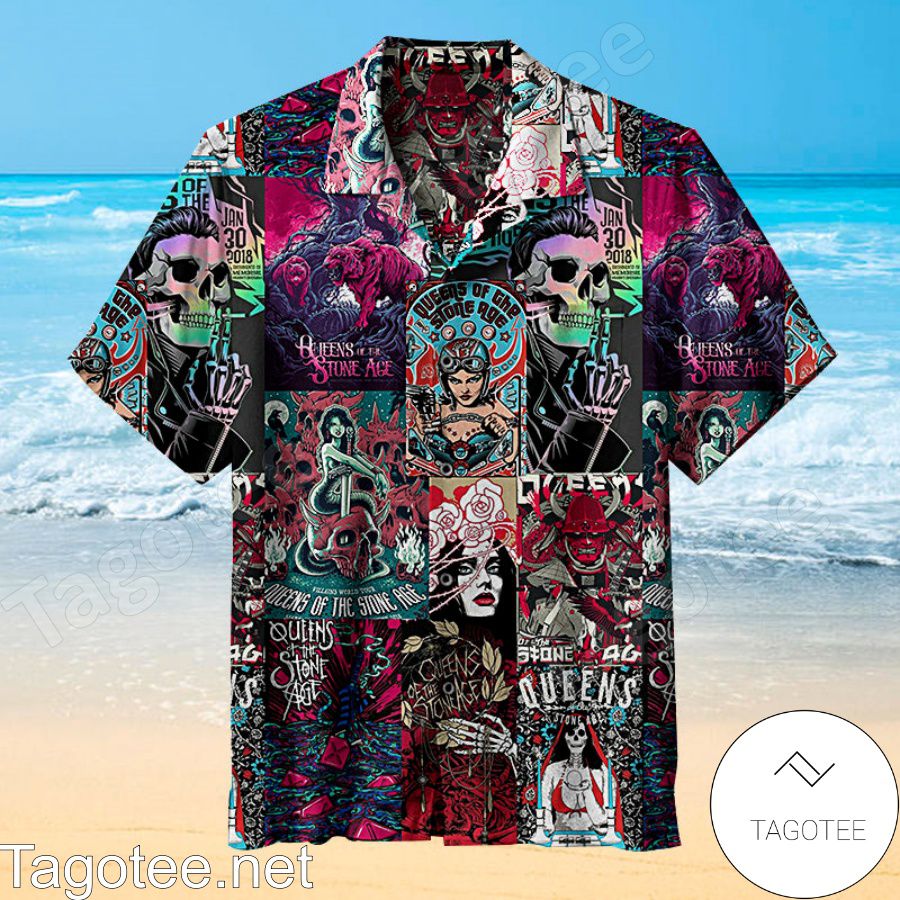 Queens Of The Stone Age Rock Band Hawaiian Shirt