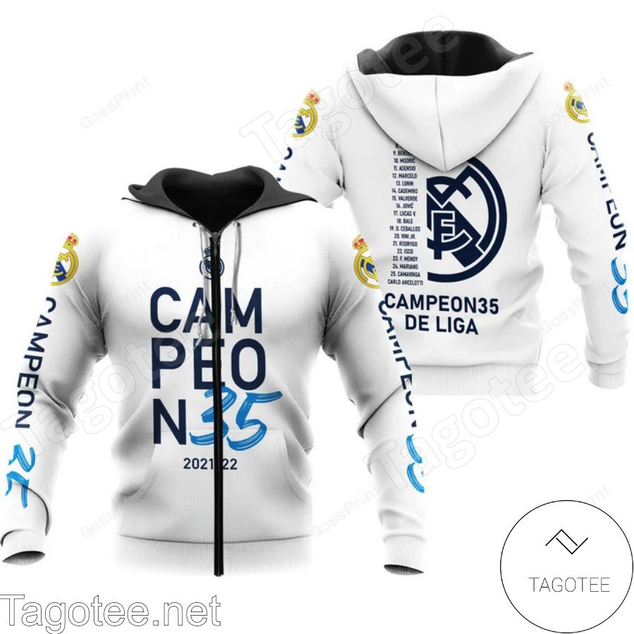 Real Madrid Campeon 35 2021-22 Hoodie, T-shirts b