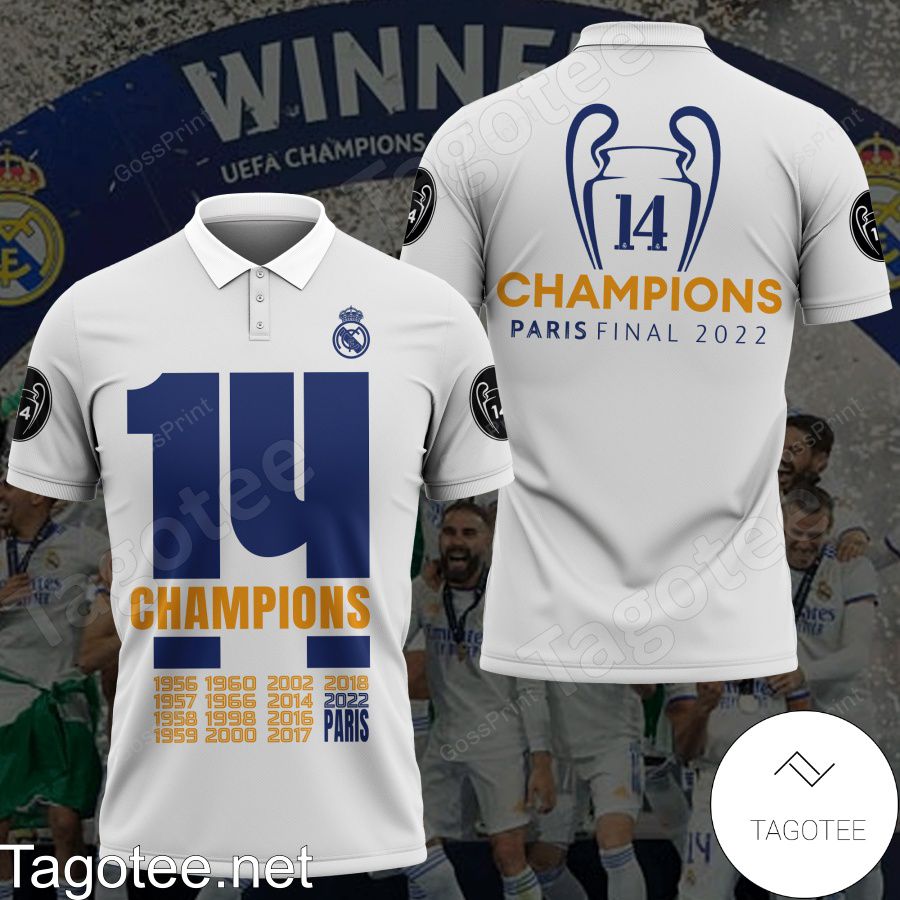 Real Madrid UCL Champions Paris Final 2022 Polo Shirt