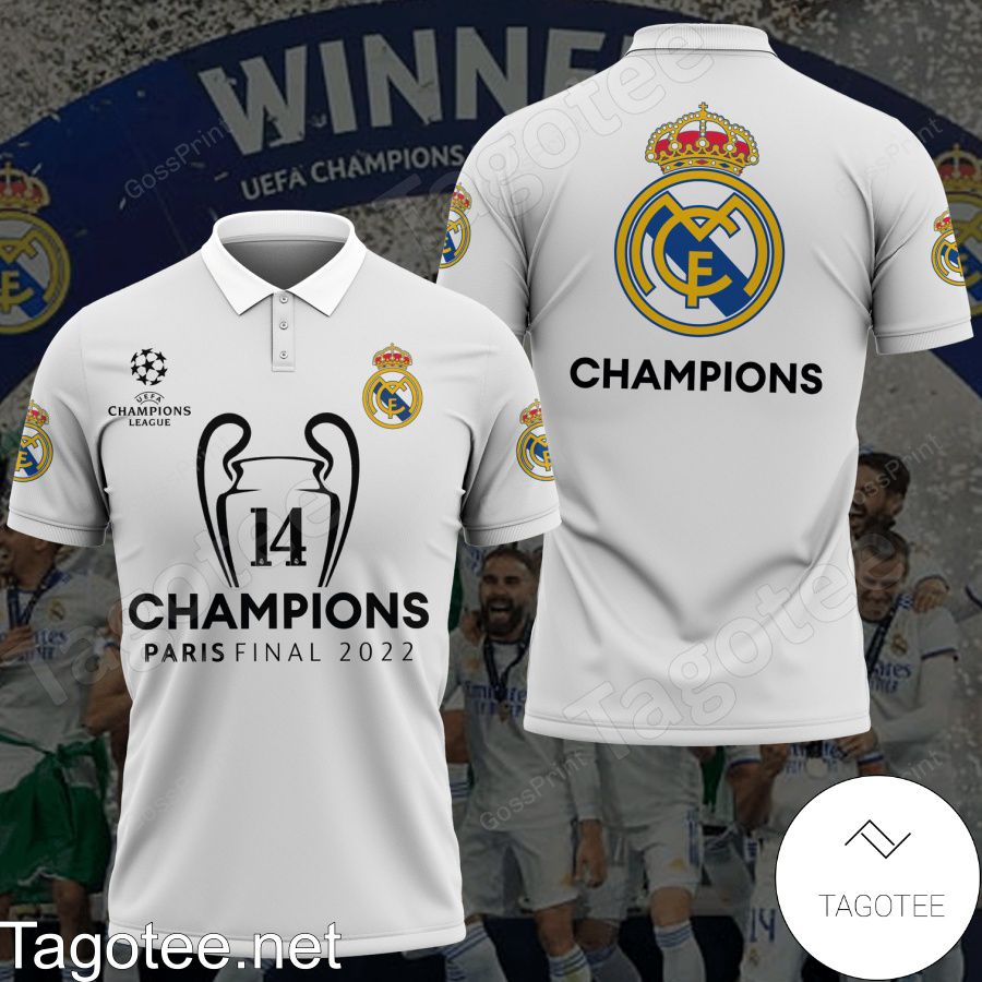 Real Madrid UEFA Champions League Champions Paris Final 2022 Polo Shirt