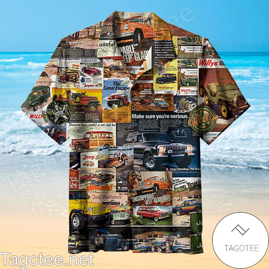 Retro Jeep Collage Hawaiian Shirt
