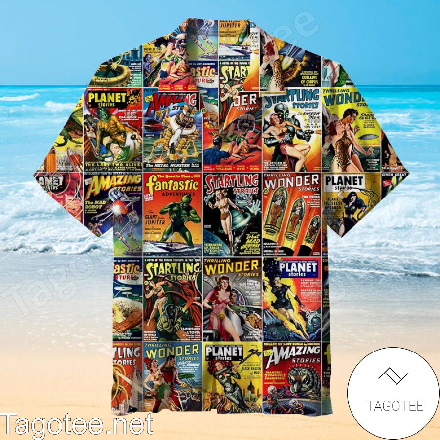 Science Fiction Magazine Hawaiian Shirt