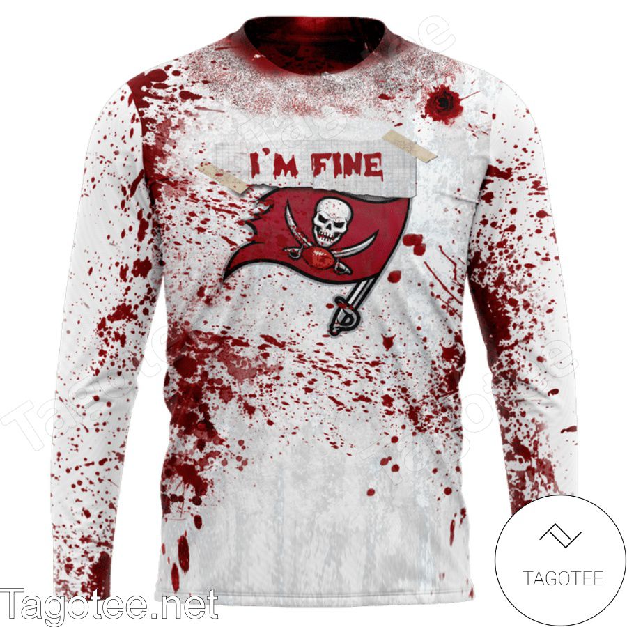 Tampa Bay Buccaneers Blood Jersey NFL Halloween T-shirt, Hoodie y