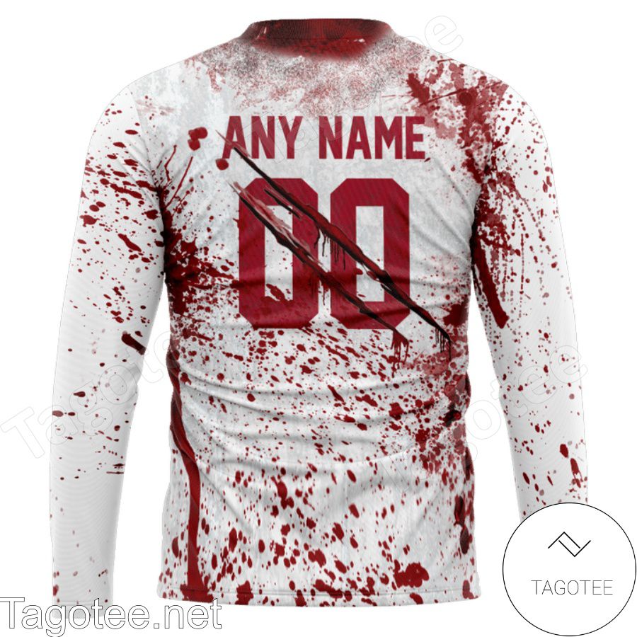 Tampa Bay Buccaneers Blood Jersey NFL Halloween T-shirt, Hoodie z
