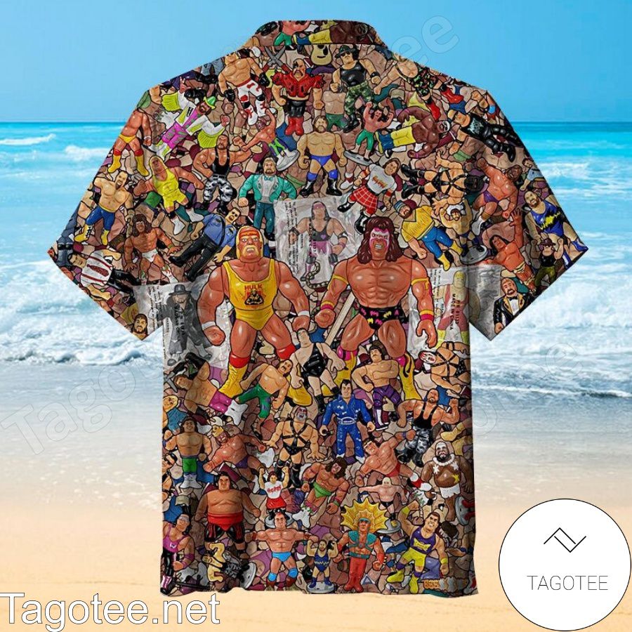 Wrestling Character Collage Art Hawaiian Shirt a